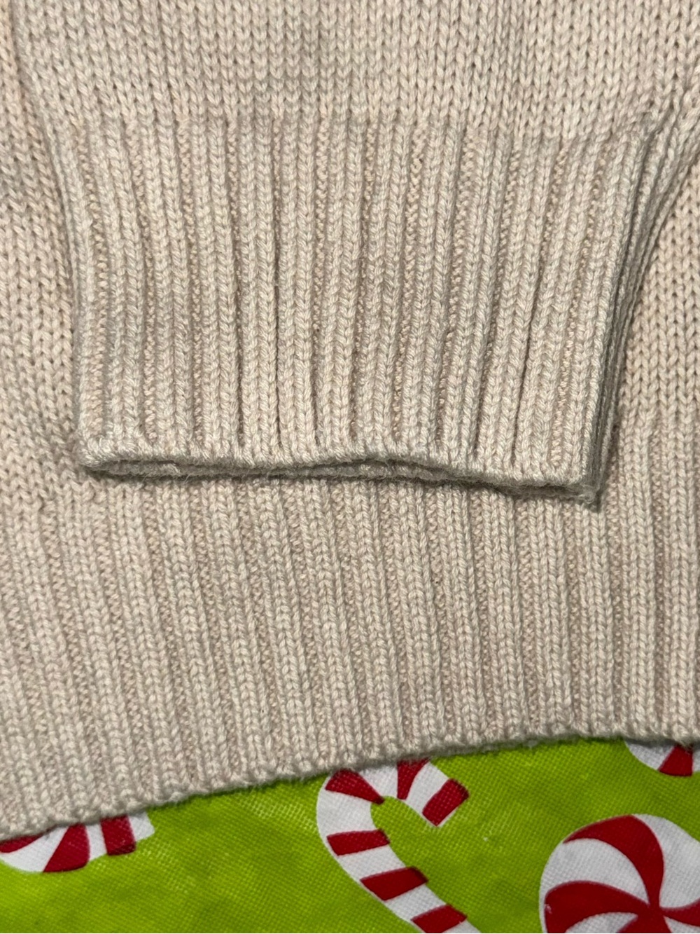 Izod Cream Fair Isle Quarter-Zip Sweater with Navy & Burgundy Pattern - Picture 9 of 16